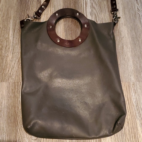 Dean Handbags - Dean Leather Crossbody Handbag Gray Brown